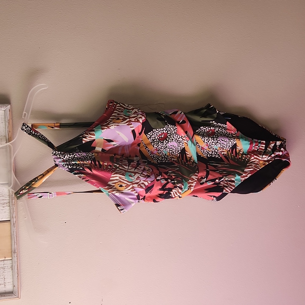 Bleu Rod Beattie Multicolor Tropical One Piece Swimsuit NWT